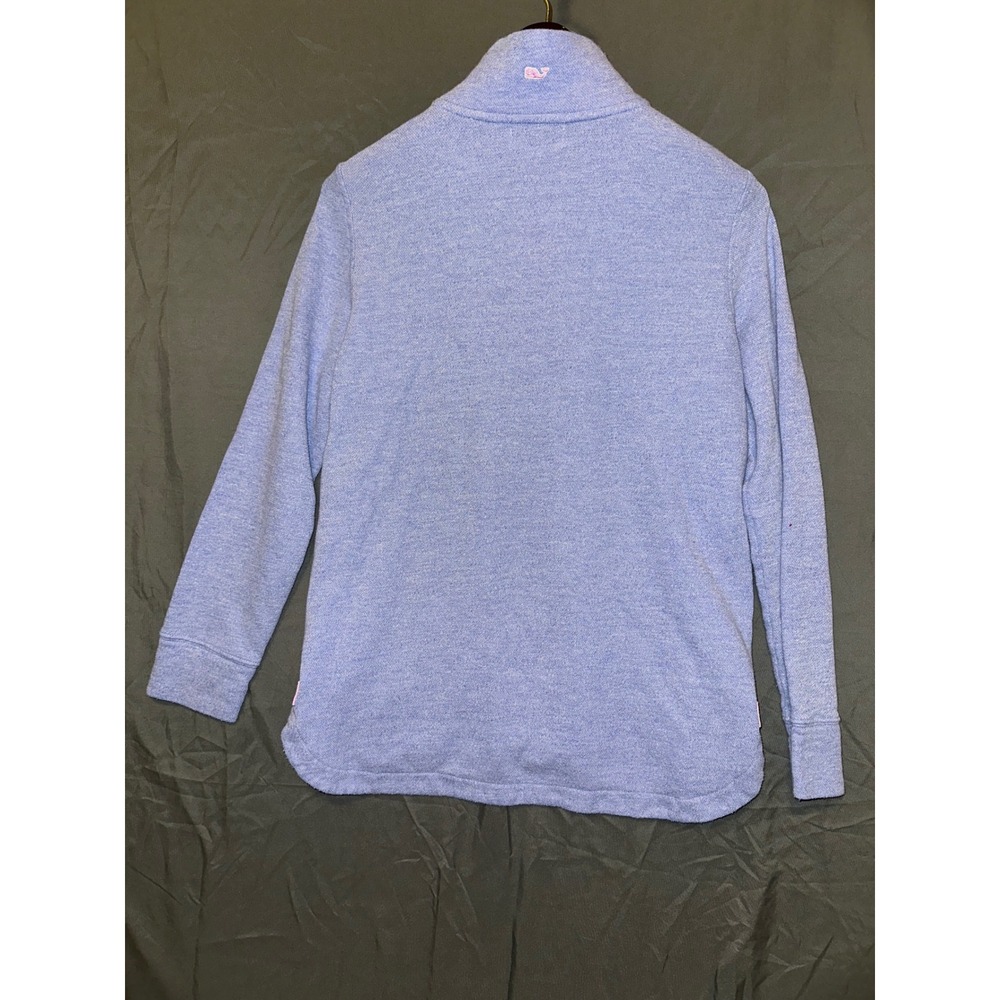 Vineyard Vines Quarter 1/4 Zip Pullover Light Blue‎ Pink Whale Logo Women's XS - Picture 2 of 6